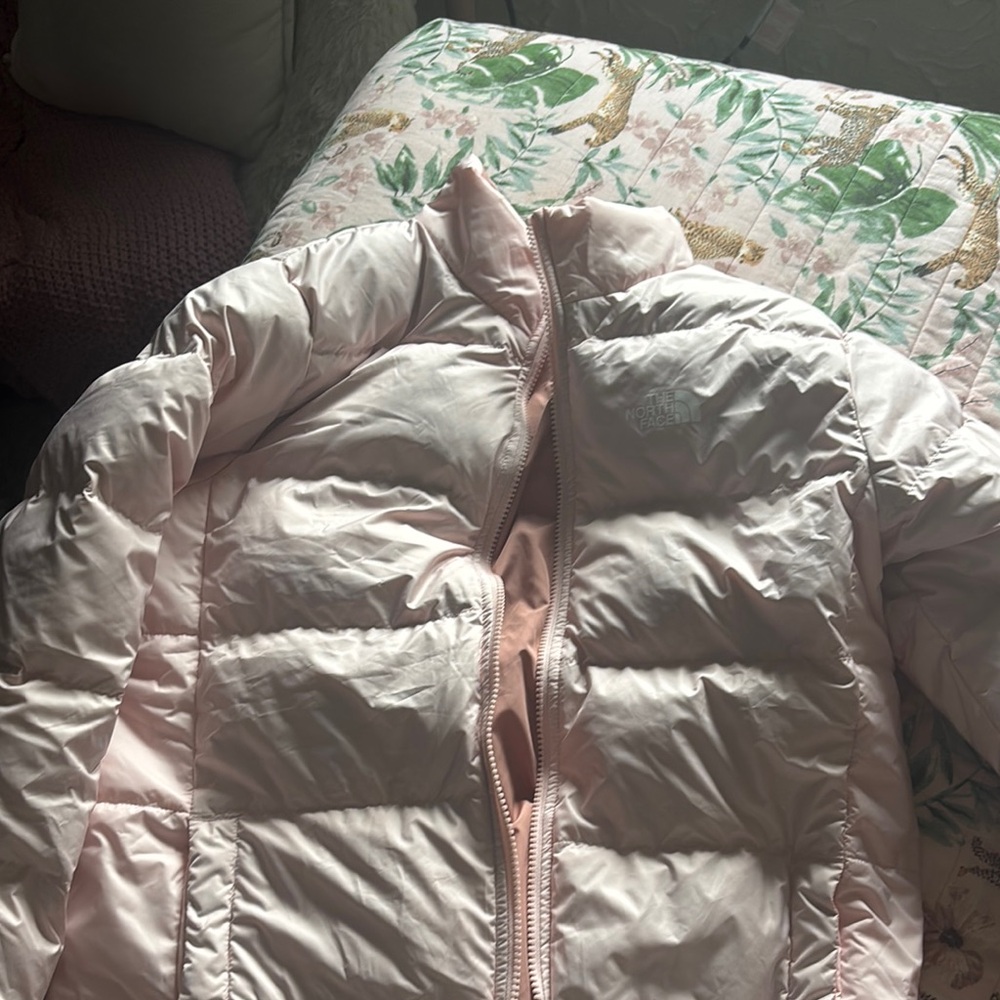 Pink and Blush Northface Reversible Puffer